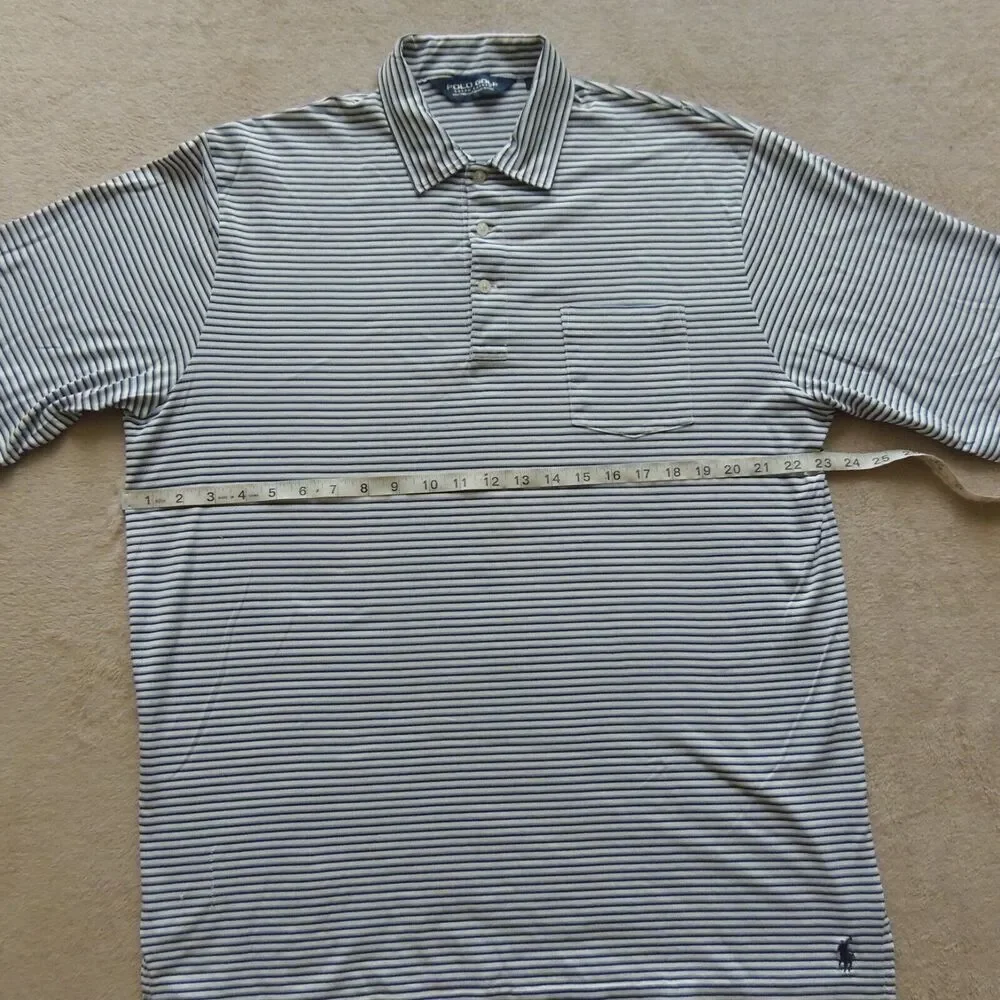 Ralph Lauren Polo Golf men's Short Sleeves Polo Shirt Blue Striped Sz L